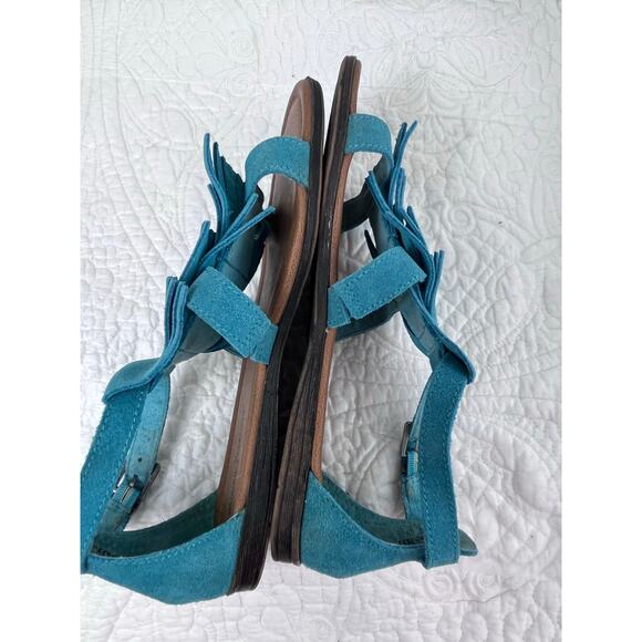 Minnetonka Women's Size 8 Blue Suede Strap Hippie Boho Vacation Sandal 10018584 - Picture 6 of 10